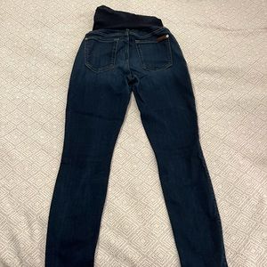 Seven maternity skinny jeans with tummy panel, size 27, dark wash
